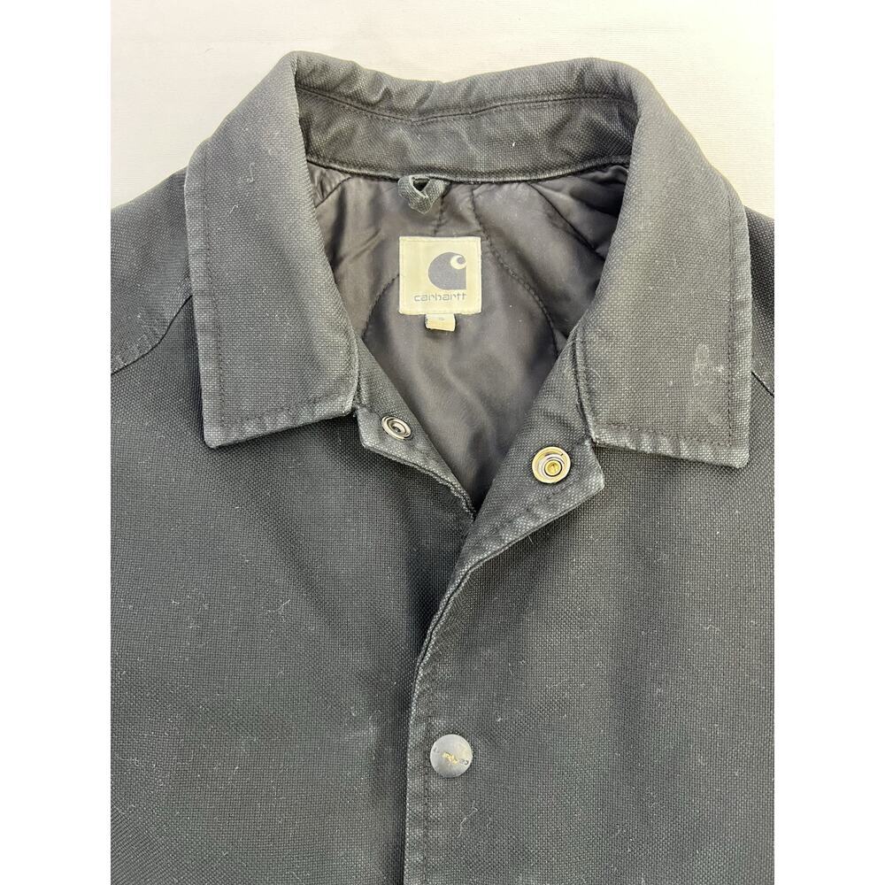 Carhartt W'Ona Coach Canvas Jacket Quilted Lined Distressed Black Women’s Sm - Picture 10 of 12